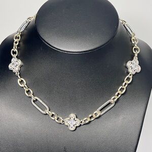 Two tone CZ Necklace